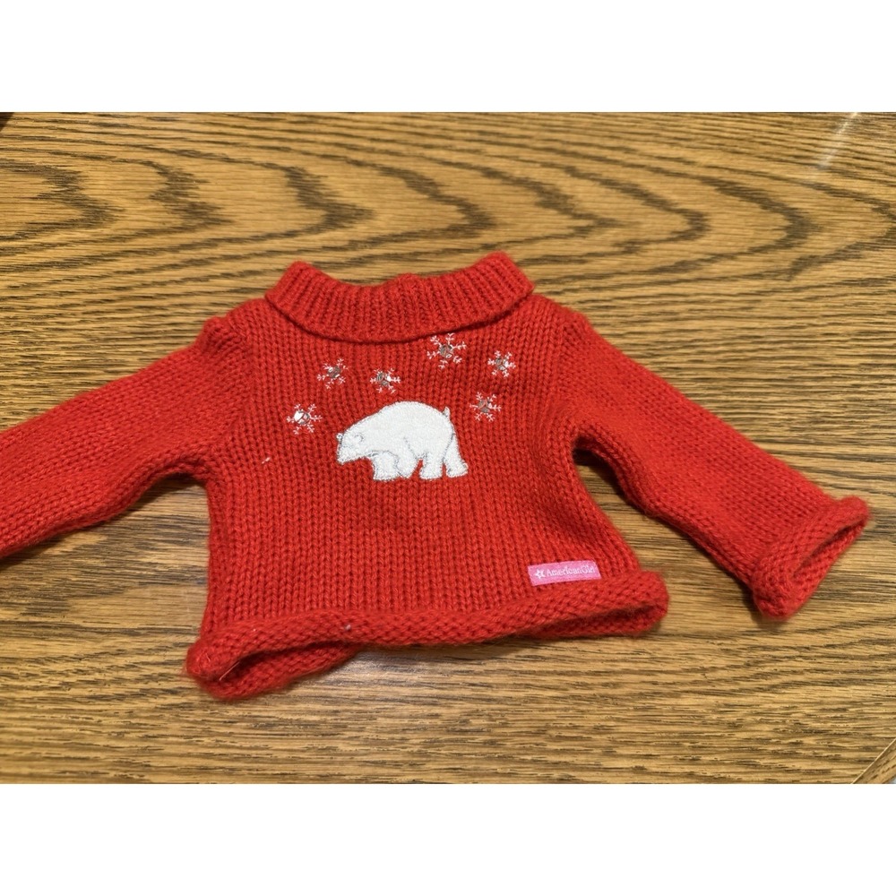 American Girl 2011 Polar Bear Sweater Set Red Knit with Applique for 18" Doll